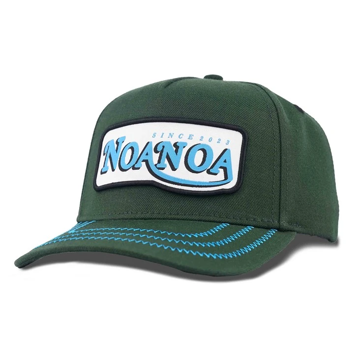 Dark Green Brand Woven Label Patch Baseball Cap