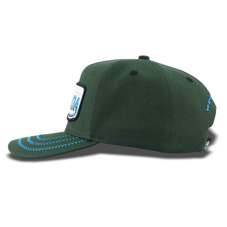 Dark Green Brand Woven Label Patch Baseball Cap
